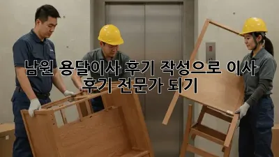 남원 용달이사 후기 작성으로 이사 후기 전문가 되기!